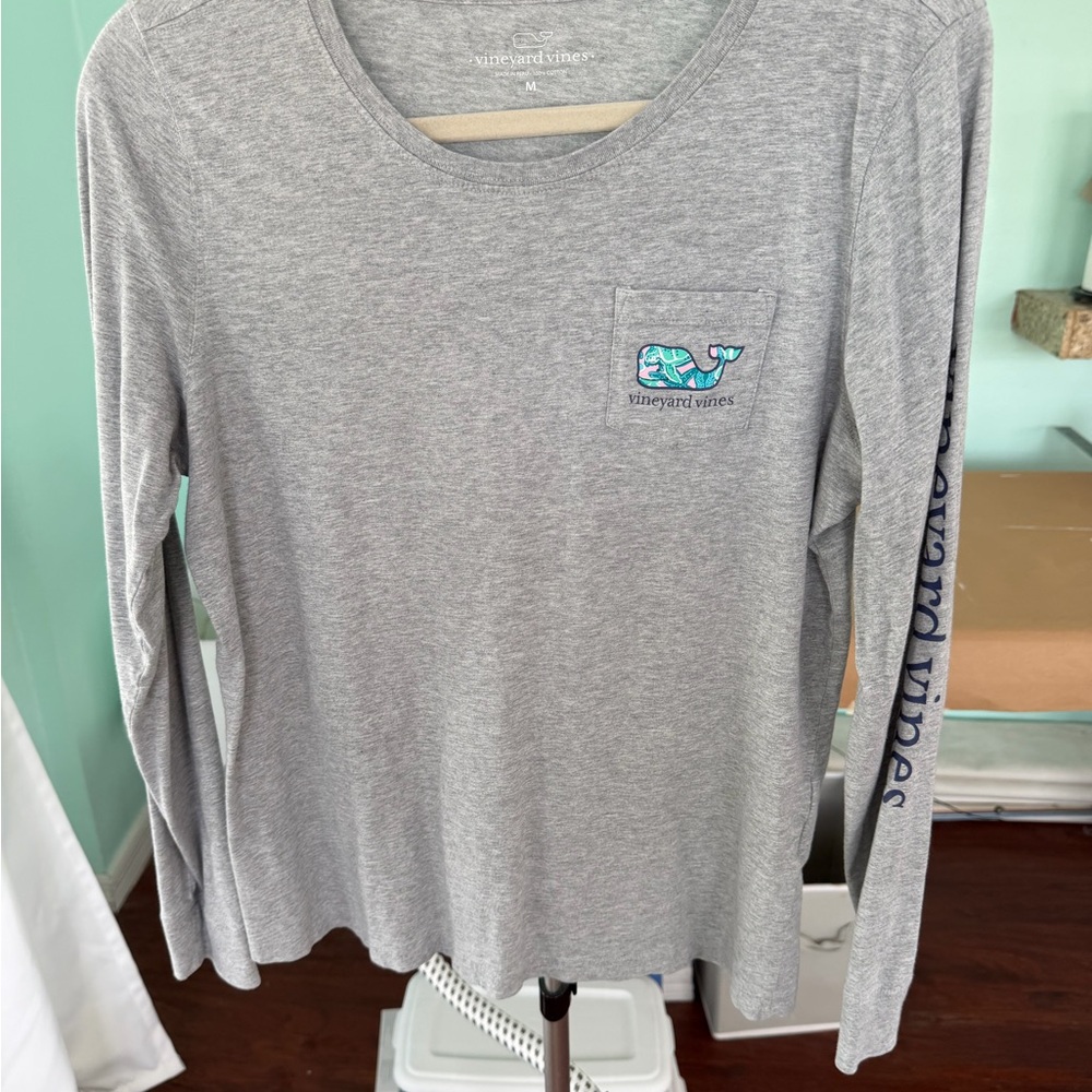 Vineyard Vines Heather Gray Long Sleeve Tee womens medium